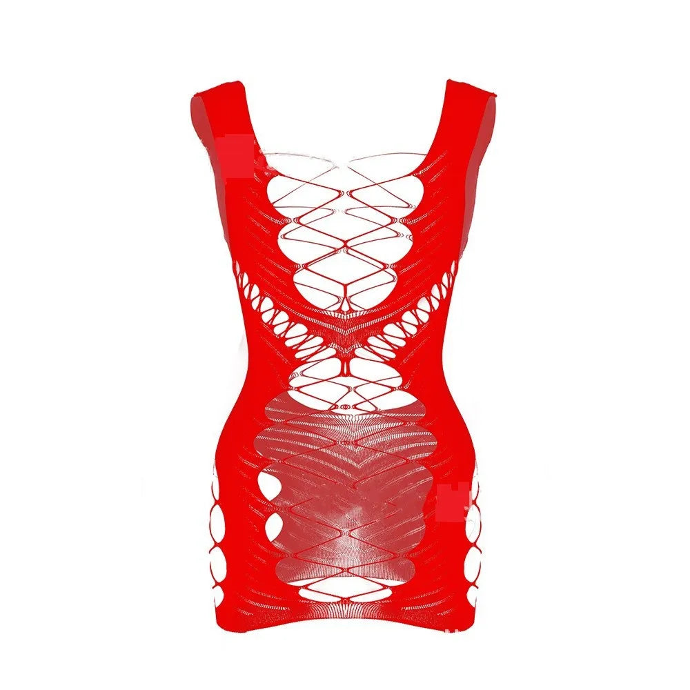 45474066661641 Guan Bodycon Dress Bandage Spaghetti Strap Mesh Bodysuit