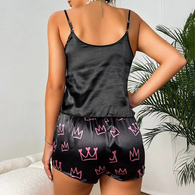 Satin Cami Top & Shorts Sleepwear Set