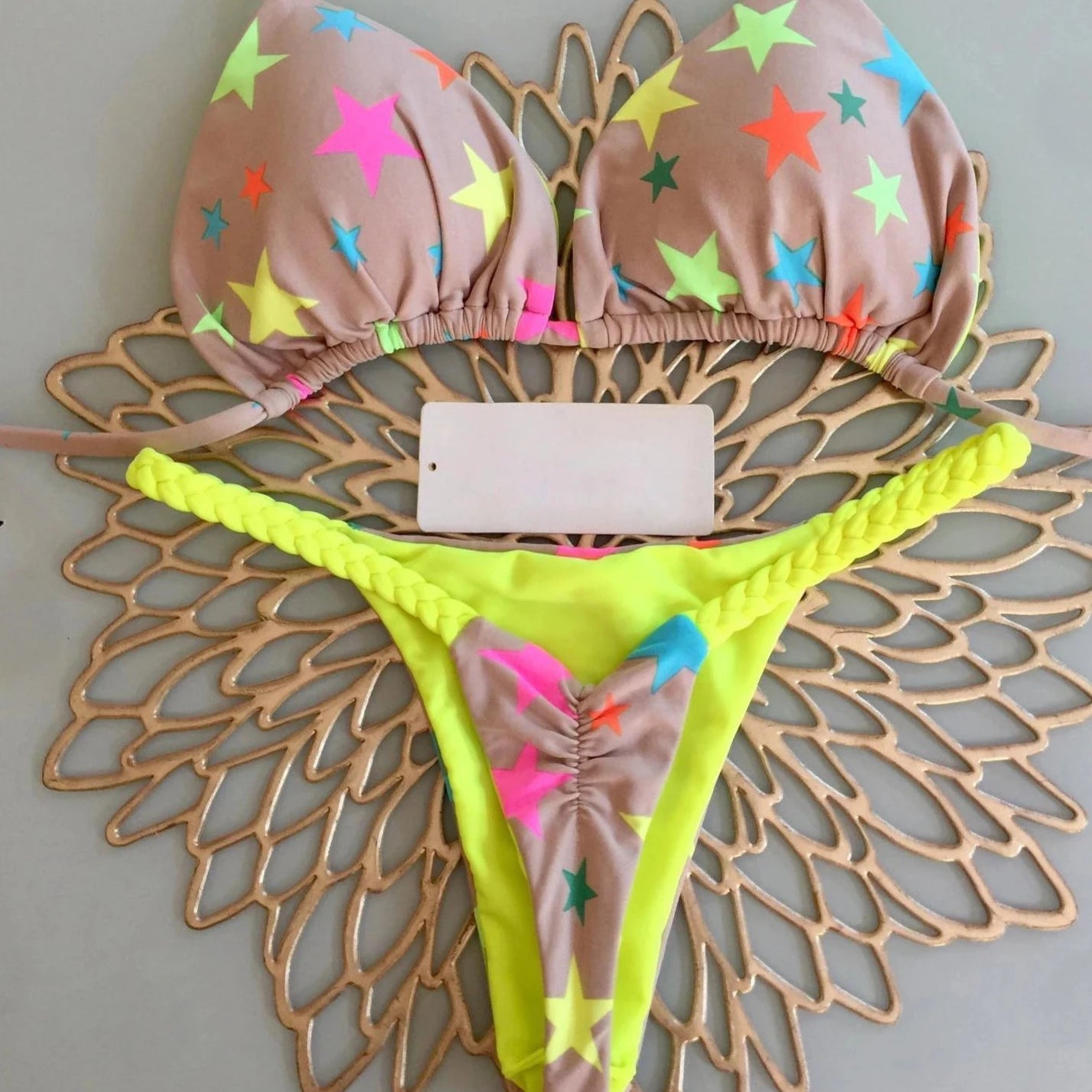 Heart Print Brazilian Bikini Set Beachwear