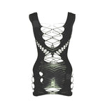 Bodycon Dress Bandage Spaghetti Strap Mesh Bodysuit - Guan