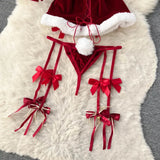 Christmas Bunny Garter Lingerie Set