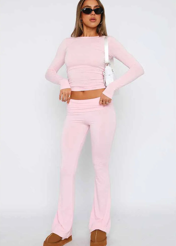 Casual High Waist Slim Fit Flare Pants
