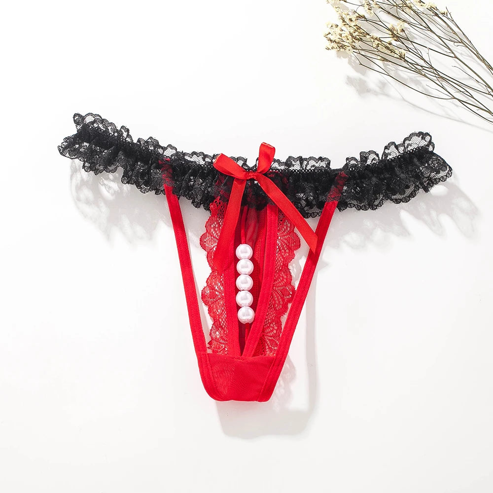 Crotchless Panties Transparent G-string Beads Underwear – Guan
