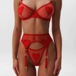 Love Heart Valentine Tulle Lingerie Set Guan