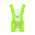 Bodycon Dress Bandage Spaghetti Strap Mesh Bodysuit - Guan