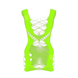 Bodycon Dress Bandage Spaghetti Strap Mesh Bodysuit - Guan