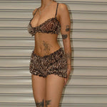 Ellolace Leopard Sexy Lingerie Sets Ruffles French Underwear High Street Bra Outfits Set Woman 2 Pieces Guan