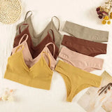 Comfortable Non-convertible Bra and G-String Set Women's Lingerie