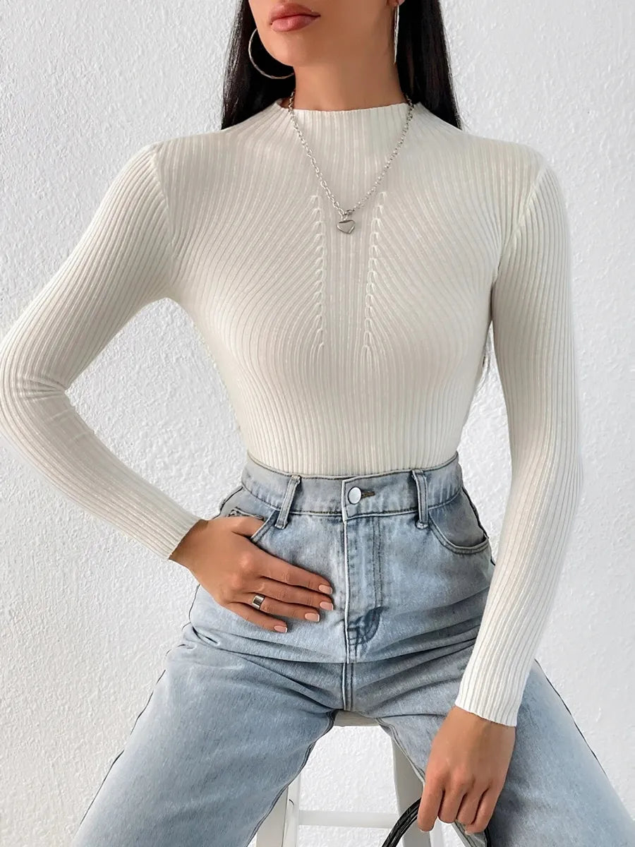 Solid Turtleneck Sweater Pullover