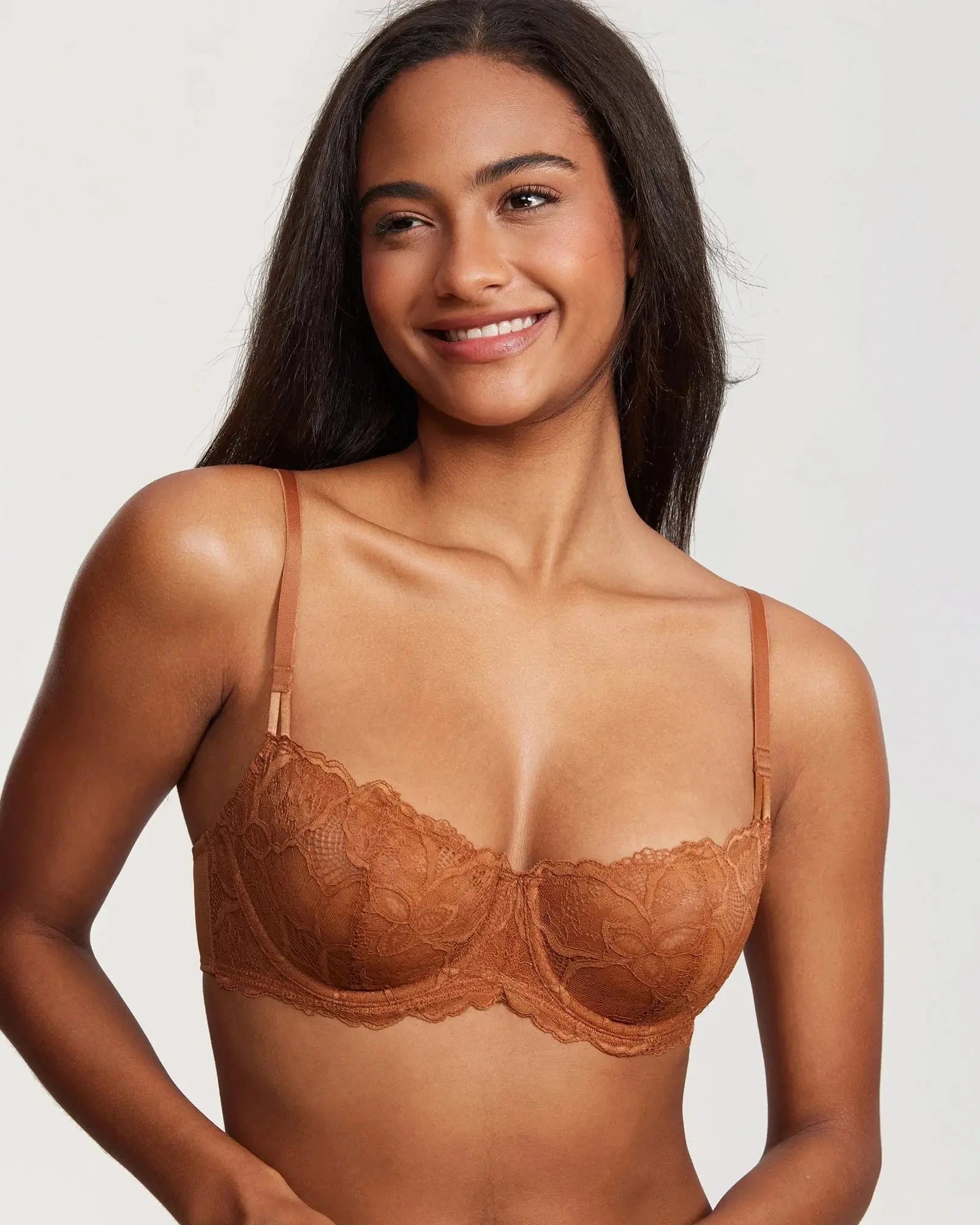 Lace Balconette Wired Push Up Bra - Guan