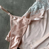 Deep-V Neck Satin Dress Guan