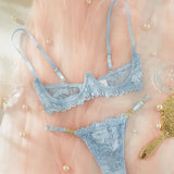Crotchless Sexy Lingerie Set Open Bra - Guan