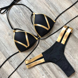 Gold Lined Bikini Set Swimwear