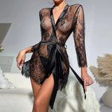 Sheer Lace Babydoll Nightgown - Guan
