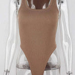 Sleeveless Knit Bodysuit Hot Summer Sexy Bodycon Off Shoulder Halter Tops Casual Street Bodice For Women ClubWear - Guan