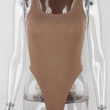 Sleeveless Knit Bodysuit Hot Summer Sexy Bodycon Off Shoulder Halter Tops Casual Street Bodice For Women ClubWear - Guan