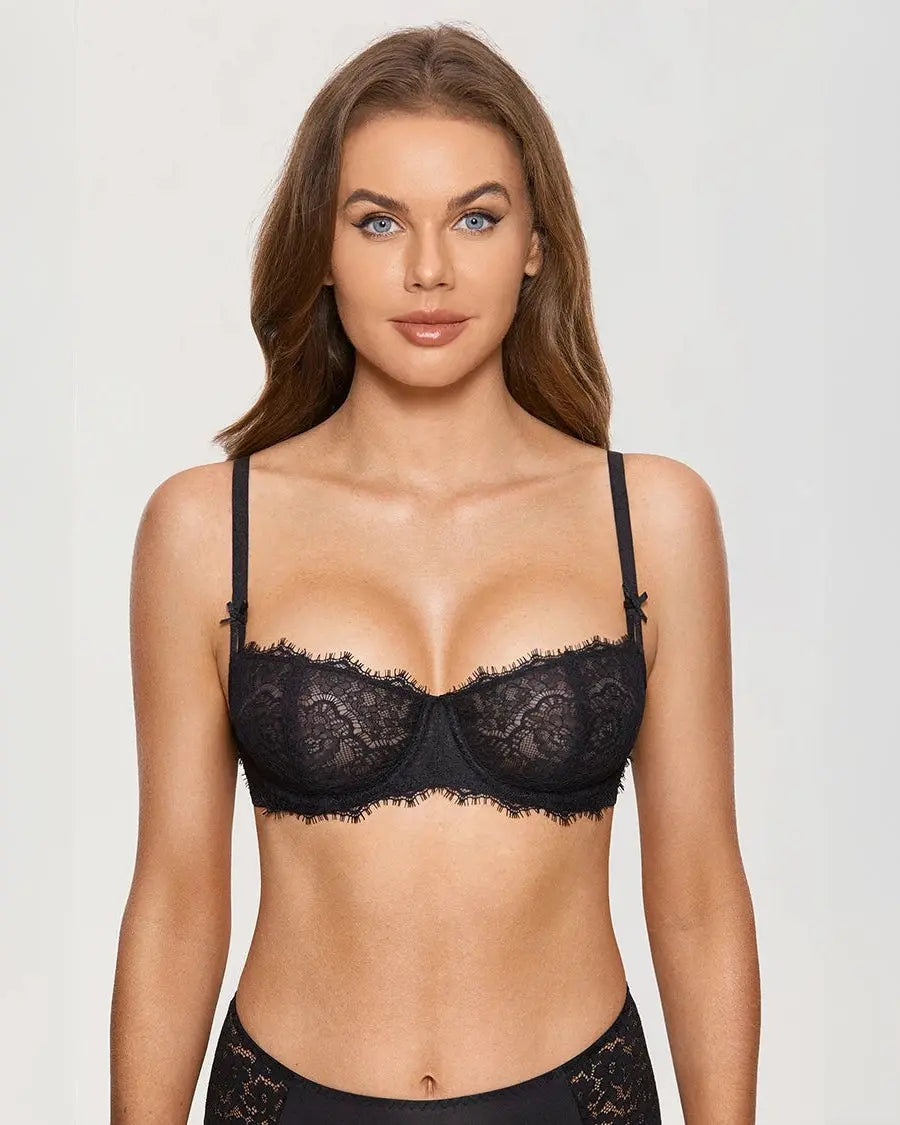 Lace Balconette Push Up Bra