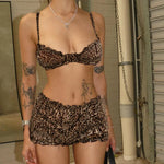 Ellolace Leopard Sexy Lingerie Sets Ruffles French Underwear High Street Bra Outfits Set Woman 2 Pieces Guan