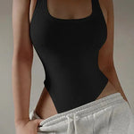 Sleeveless Knit Bodysuit Hot Summer Sexy Bodycon Off Shoulder Halter Tops Casual Street Bodice For Women ClubWear - Guan