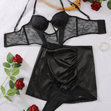 Elegant Lace Corset Set Lace Ensemble Slim-Fit Skirt Guan Guanstore