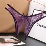 Lace G-Strings with Crotch Opening Lingerie Panties