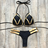 Bikini-Set mit goldenem Futter
