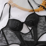 Elegant Lace Corset Set Lace Ensemble Slim-Fit Skirt Guan Guanstore