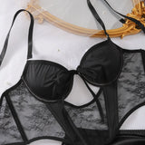 Elegant Lace Corset Set Lace Ensemble Slim-Fit Skirt Guan Guanstore