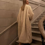 Elegant Mob Wife Thicken Warm Long Fur Coat