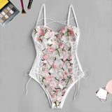 Floral Embroidery Teddy Lingerie Bodysuit Guan
