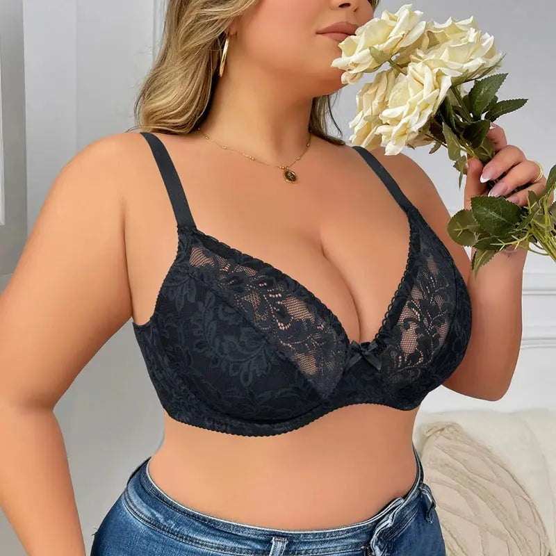 Plus Size Floral Lace Bras with Underwire