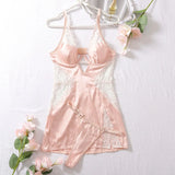 Deep-V Neck Satin Dress Guan