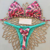 Heart Print Brazilian Bikini Set Beachwear
