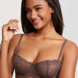 Lace Balconette Wired Push Up Bra - Guan