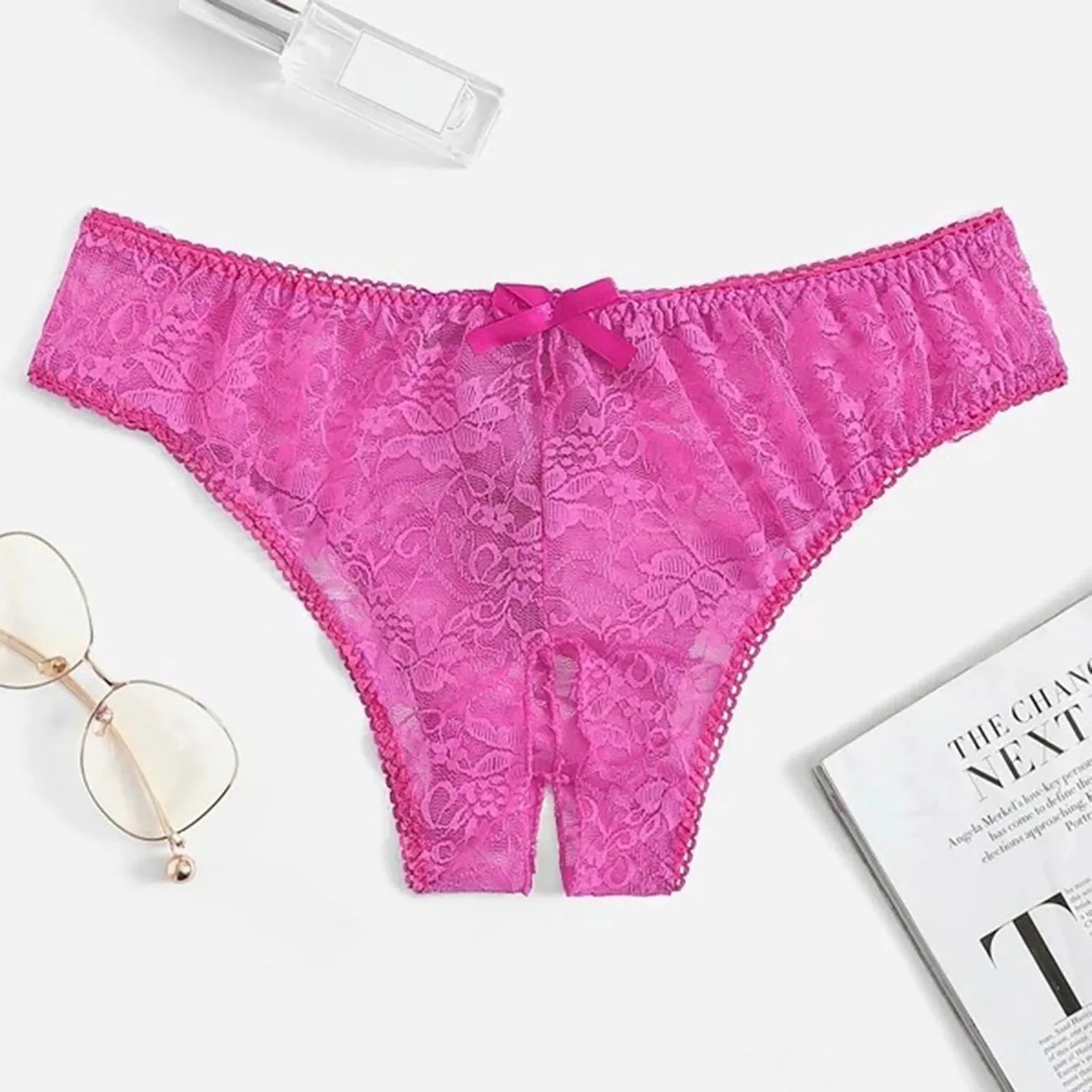 Lace Open Crotch G-string Panties