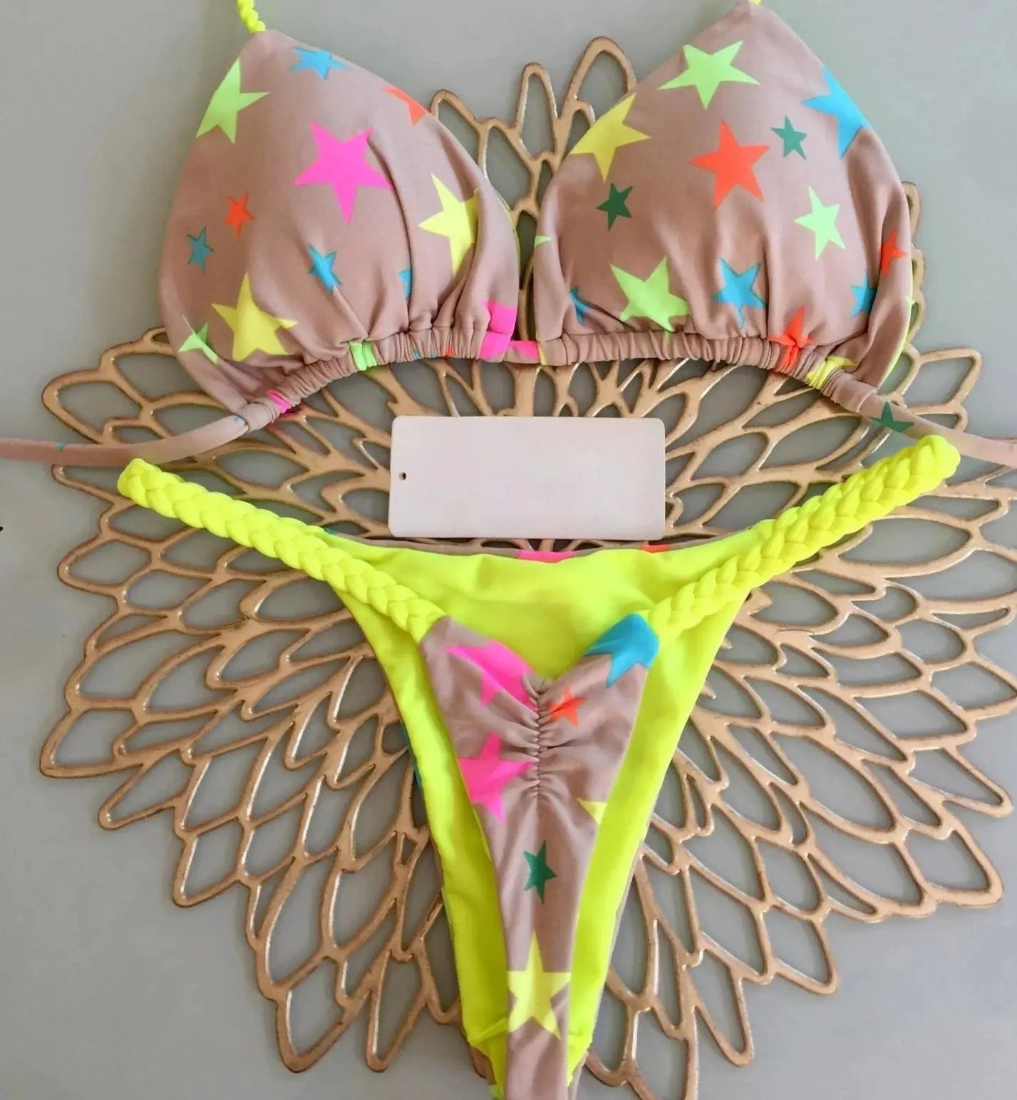 Heart Print Brazilian Bikini Set Beachwear
