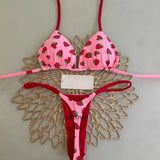 Heart Print Brazilian Bikini Set Beachwear