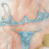Crotchless Sexy Lingerie Set Open Bra Guan