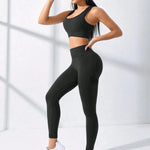 Crisscross Cami & Leggings Seamless Yoga Set 2pcs