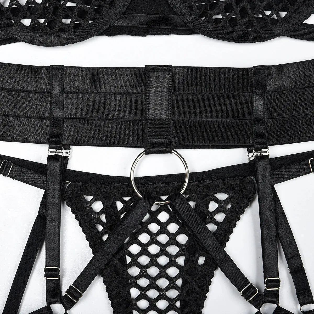 Fish Net Lingerie Garter Set