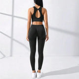 Crisscross Cami & Leggings Seamless Yoga Set 2pcs
