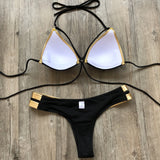 Bikini-Set mit goldenem Futter