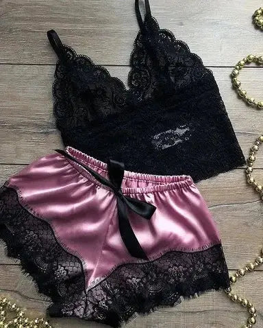 Lace Boyshorts Pajamas Nightdress Set