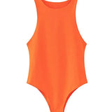 Guan Solid Femme Bodycon Summer Bodysuit