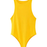 Guan Solid Femme Bodycon Summer Bodysuit