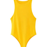Guan Solid Femme Bodycon Summer Bodysuit