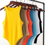 Guan Solid Femme Bodycon Summer Bodysuit