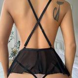 Sexy Open Bodysuit Underwear For Women Lace Perspective Night Skirt Sex Costumes Erotic Lingerie Corsets bra and panty set Guan
