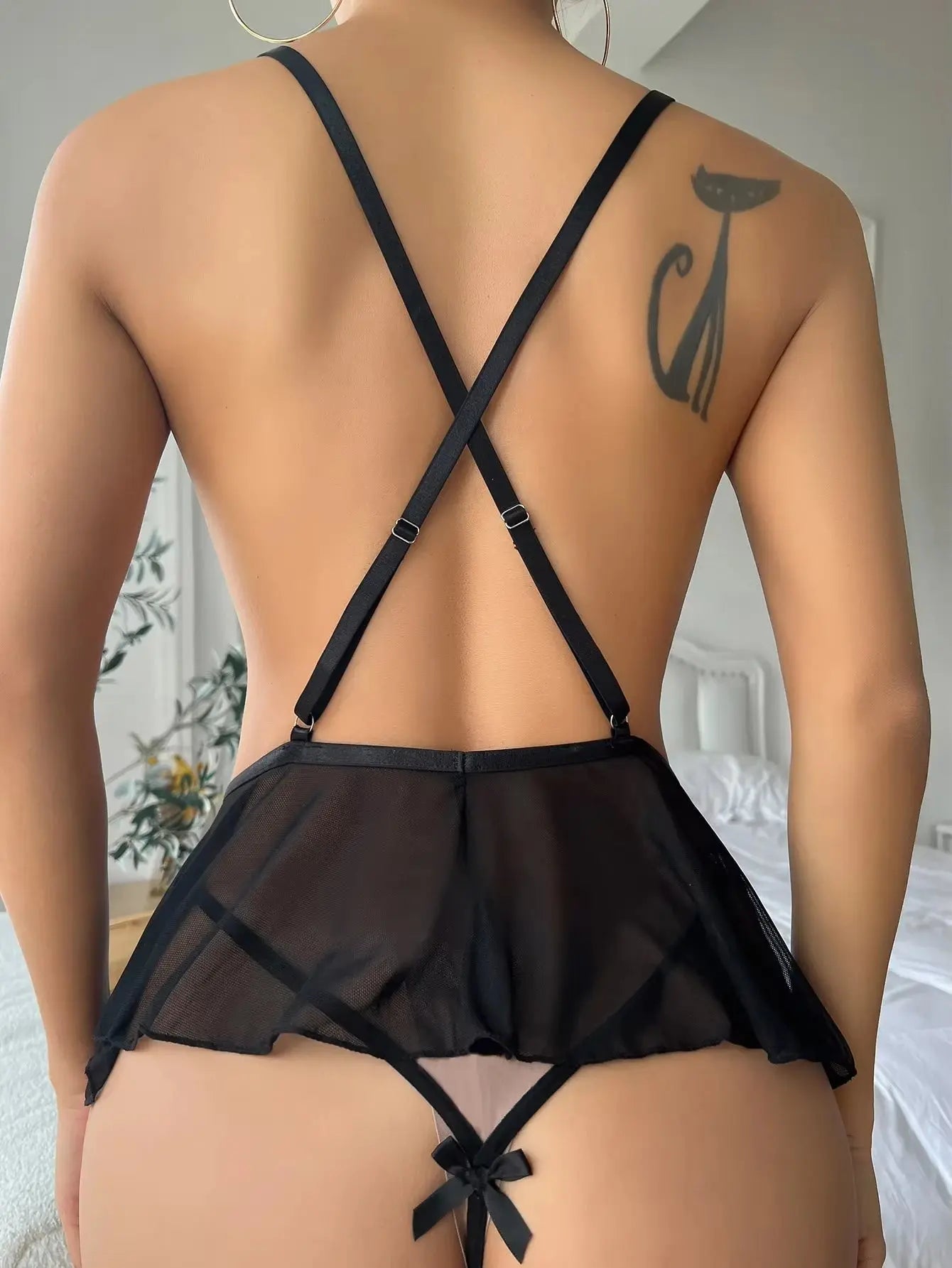 Sexy Open Bodysuit Underwear For Women Lace Perspective Night Skirt Sex Costumes Erotic Lingerie Corsets bra and panty set Guan