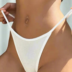 Striped Sexy Thongs Low Waist Cotton Underwear - Guan